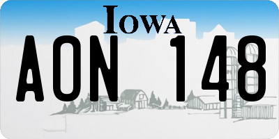 IA license plate AON148