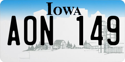 IA license plate AON149