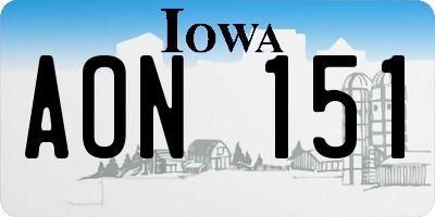 IA license plate AON151