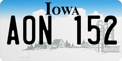 IA license plate AON152