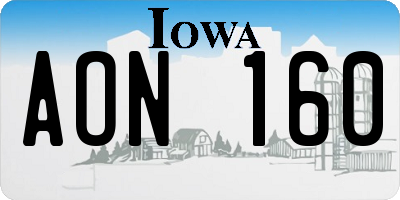 IA license plate AON160