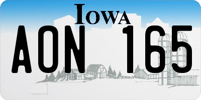 IA license plate AON165