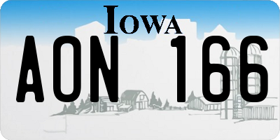 IA license plate AON166