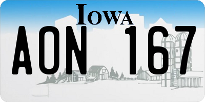 IA license plate AON167
