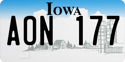 IA license plate AON177