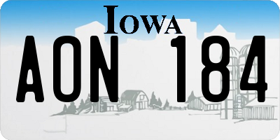 IA license plate AON184