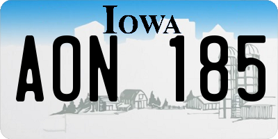 IA license plate AON185