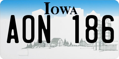 IA license plate AON186