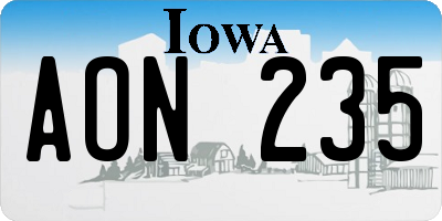 IA license plate AON235