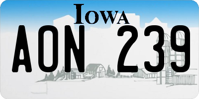 IA license plate AON239