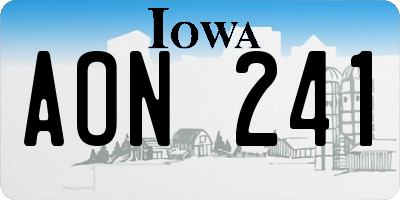 IA license plate AON241
