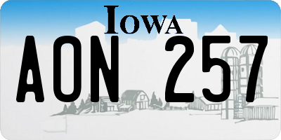 IA license plate AON257