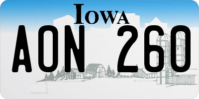 IA license plate AON260