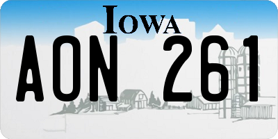 IA license plate AON261