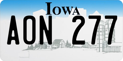 IA license plate AON277