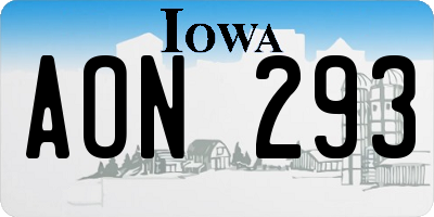 IA license plate AON293