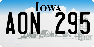 IA license plate AON295