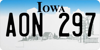 IA license plate AON297