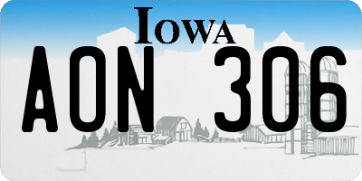 IA license plate AON306