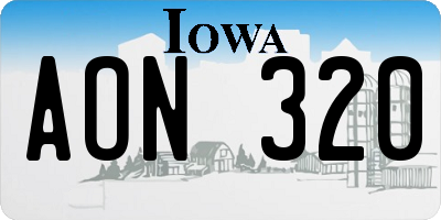 IA license plate AON320