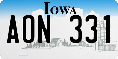 IA license plate AON331