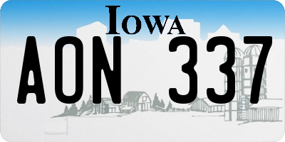 IA license plate AON337