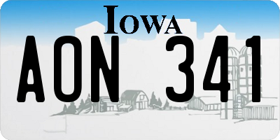 IA license plate AON341