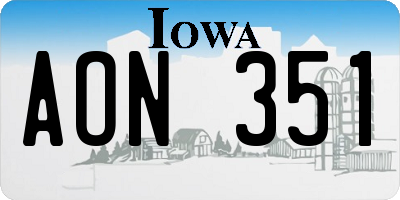 IA license plate AON351