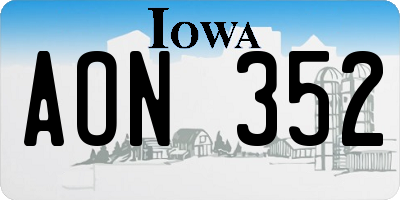 IA license plate AON352