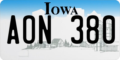 IA license plate AON380