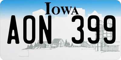 IA license plate AON399