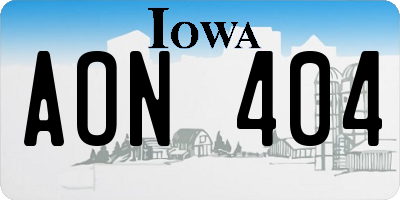 IA license plate AON404
