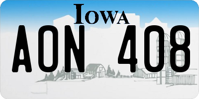 IA license plate AON408