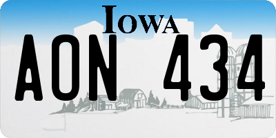 IA license plate AON434