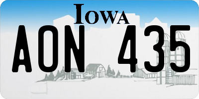 IA license plate AON435