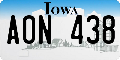 IA license plate AON438