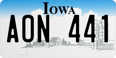 IA license plate AON441