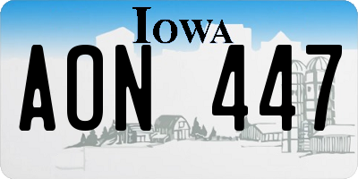 IA license plate AON447
