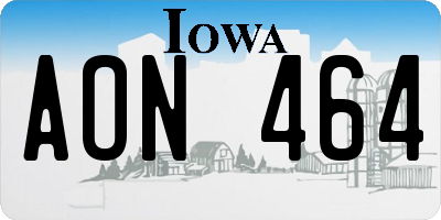 IA license plate AON464