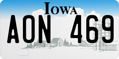 IA license plate AON469