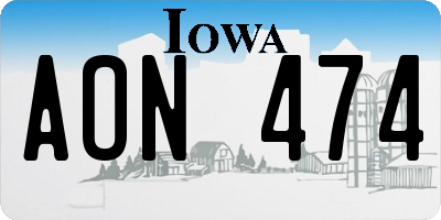 IA license plate AON474