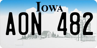 IA license plate AON482