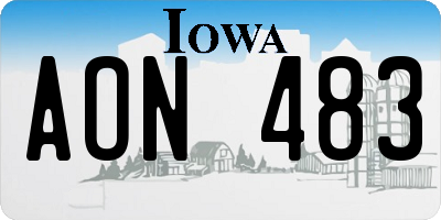 IA license plate AON483