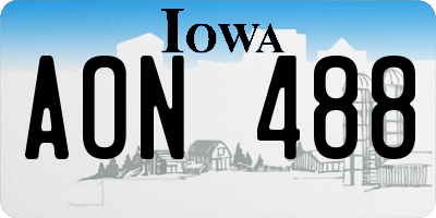 IA license plate AON488