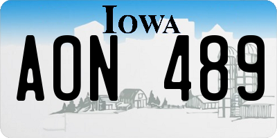 IA license plate AON489