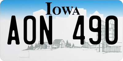 IA license plate AON490