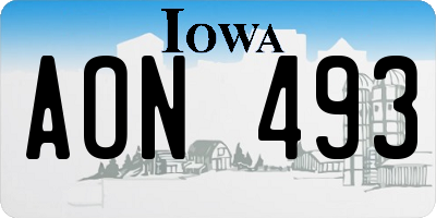 IA license plate AON493