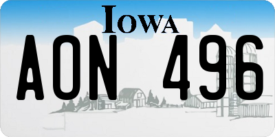IA license plate AON496