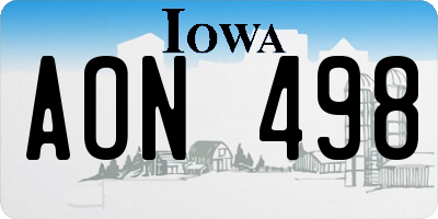 IA license plate AON498