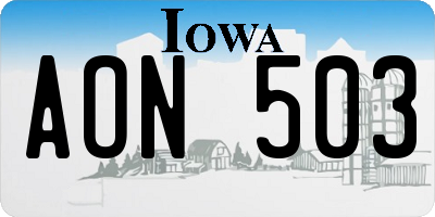 IA license plate AON503